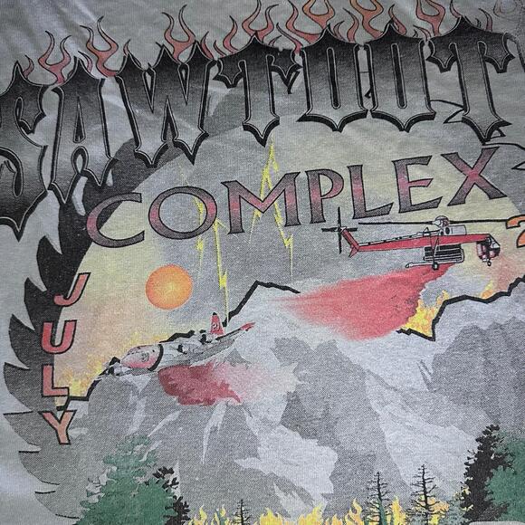 🔥 Vintage Sawtooth Complex California Wildfire Tee – Size XL - Picture 6 of 6